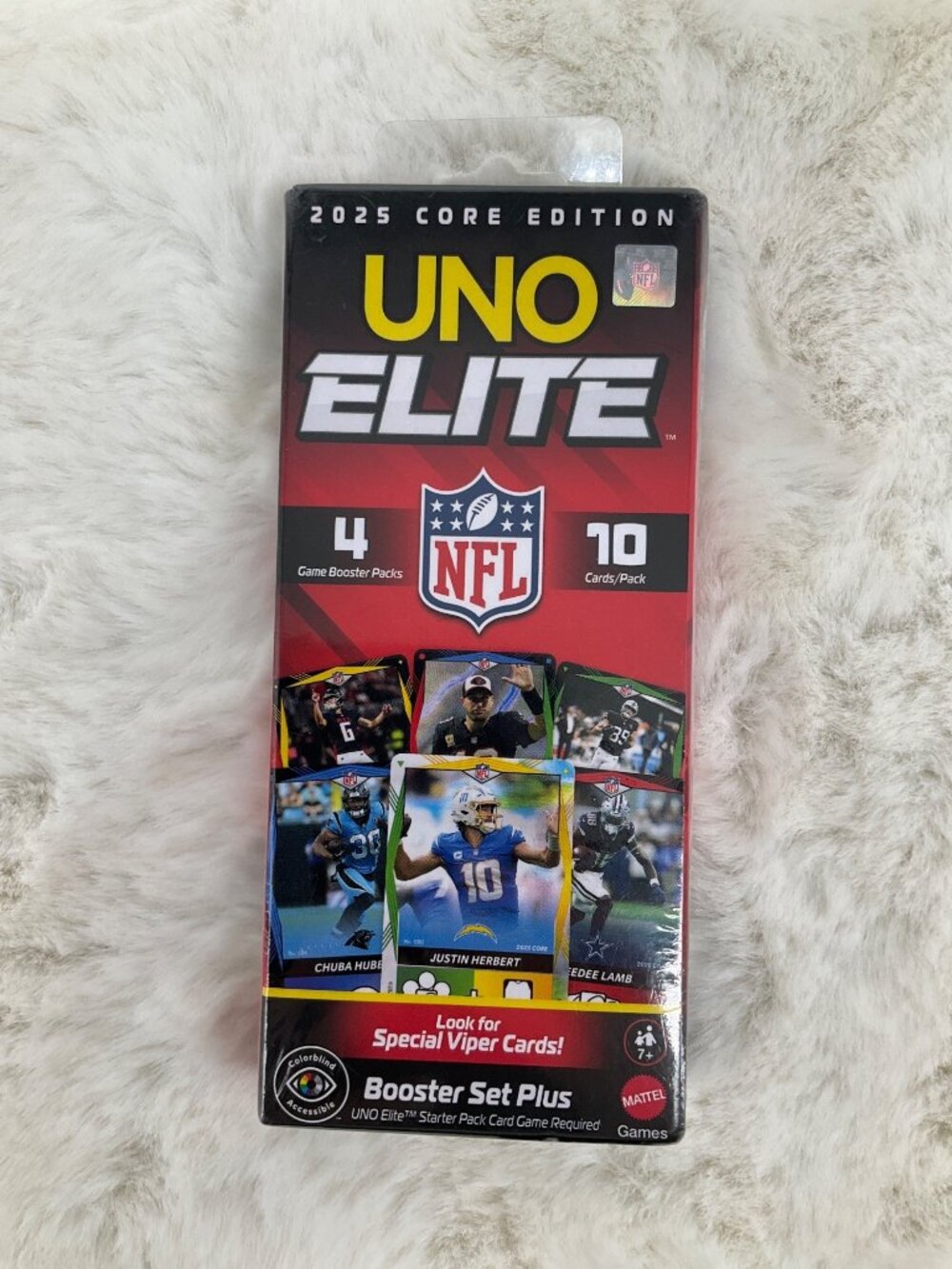 2025 UNO Elite NFL Core Edition Game Booster Set Plus  4 Packs 40 cards New seal